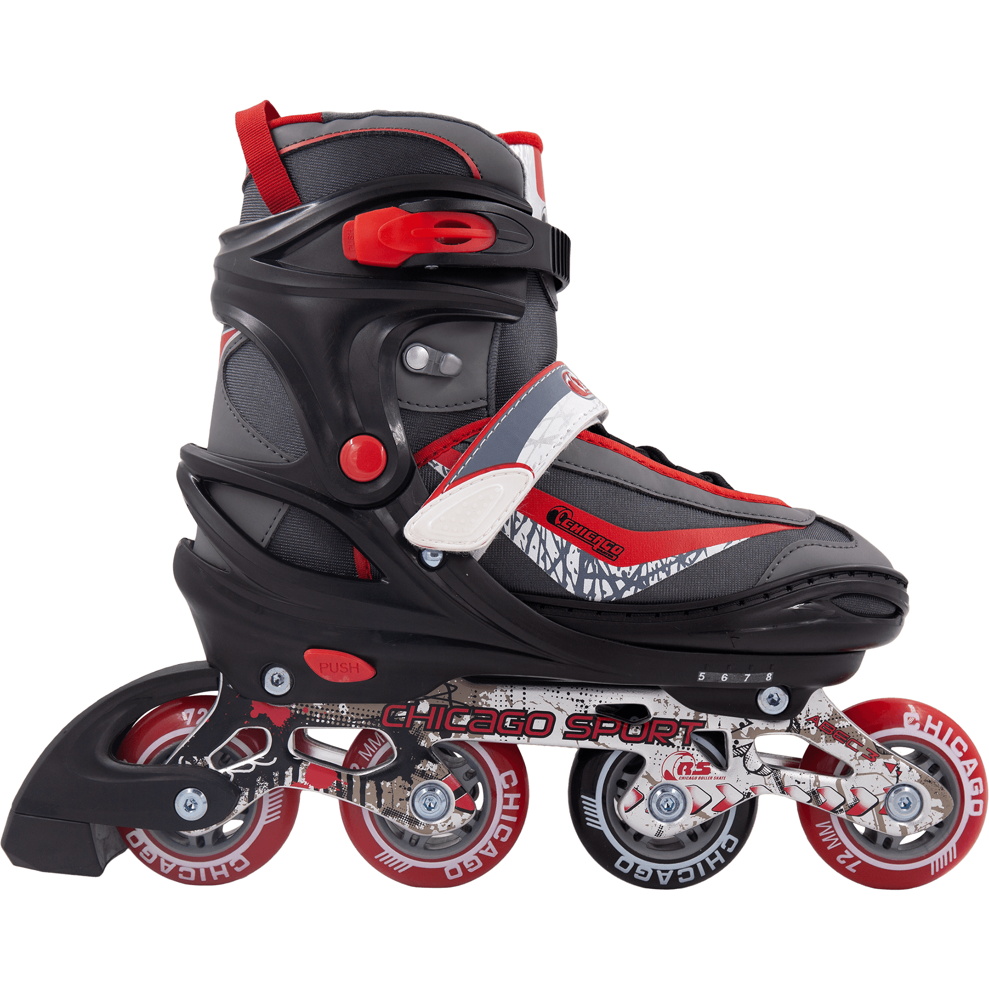 Chicago Boys Adjustable Inline Skates black/red - NSG Products