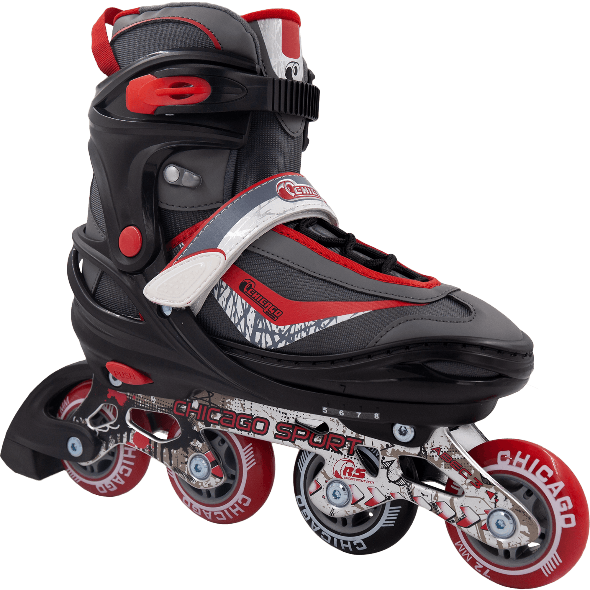 Chicago Boys Adjustable Inline Skates black/red - NSG Products