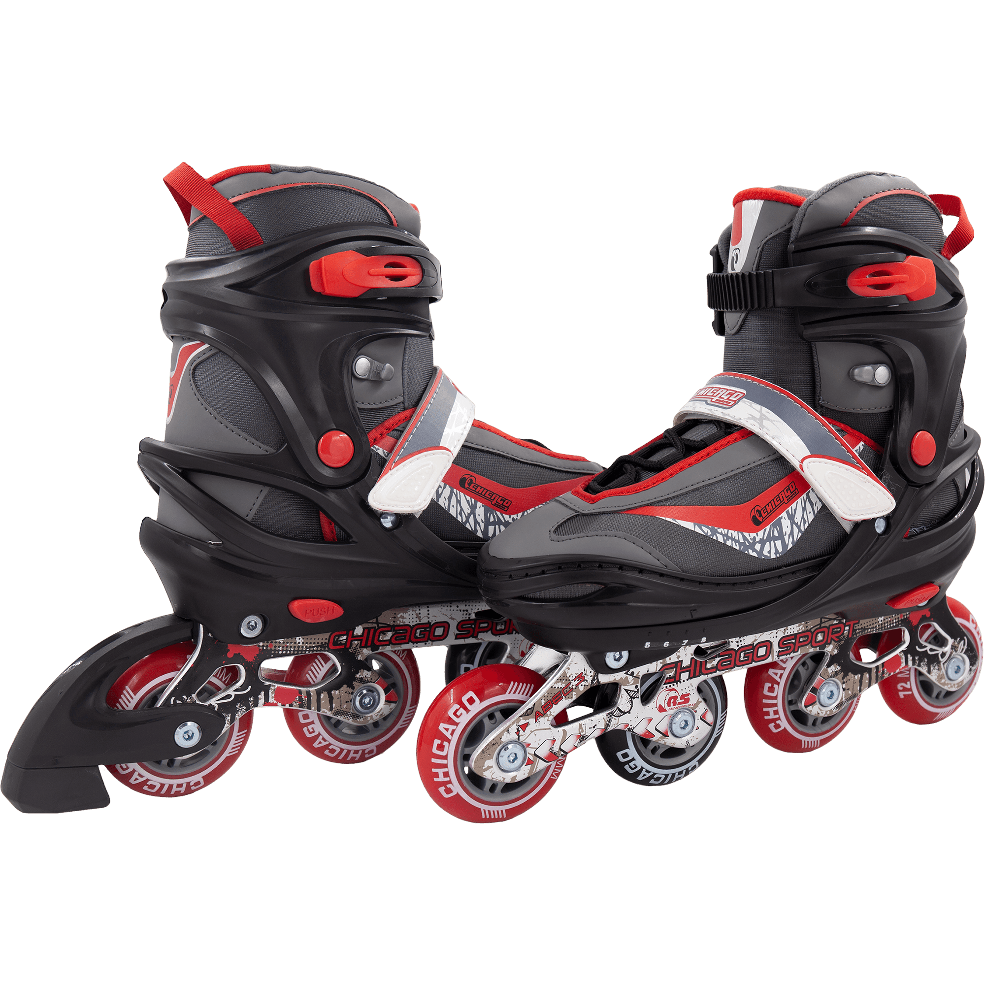 Chicago Boys Adjustable Inline Skates black/red - NSG Products