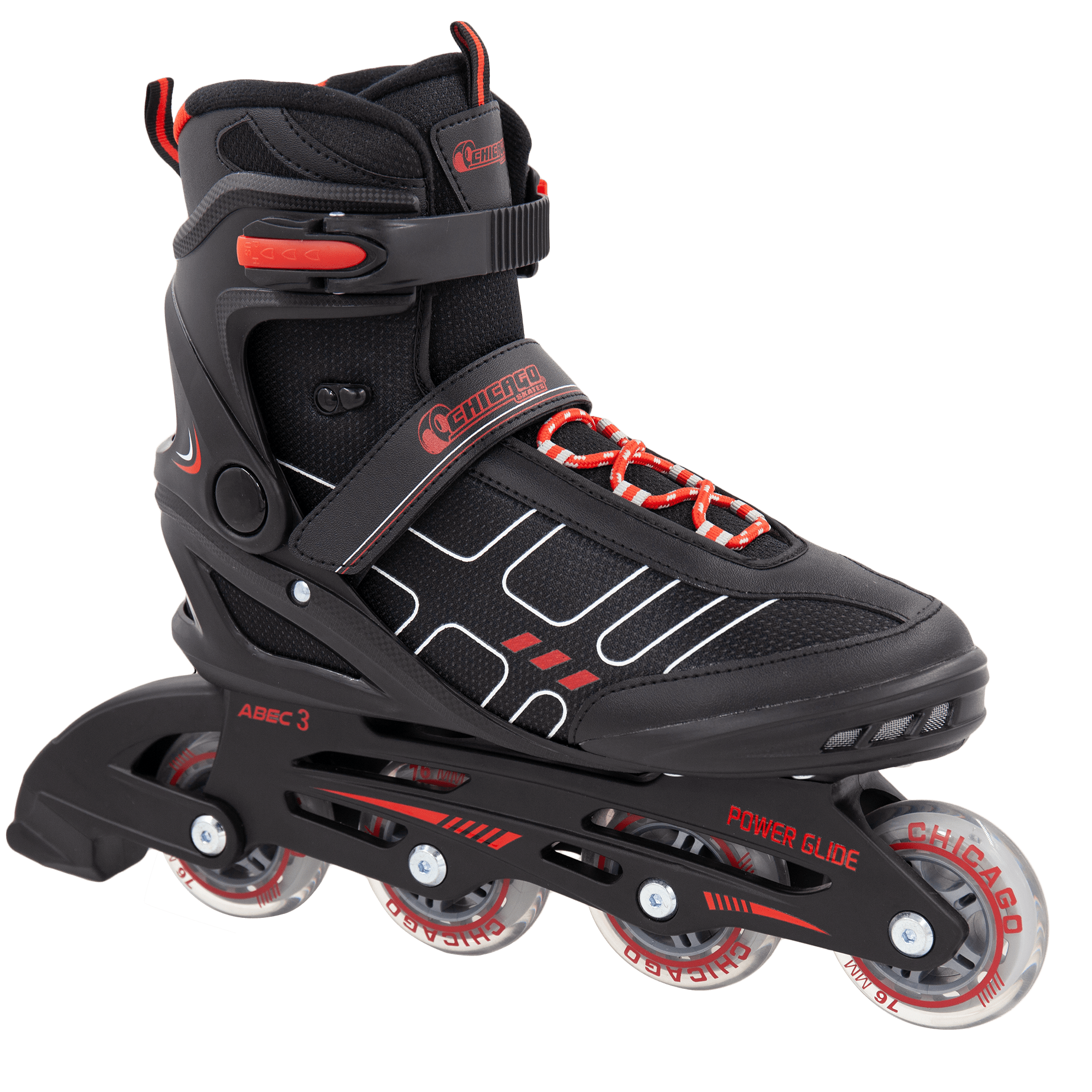 Chicago Adult Inline Skates Men's Black/Red - NSG Products
