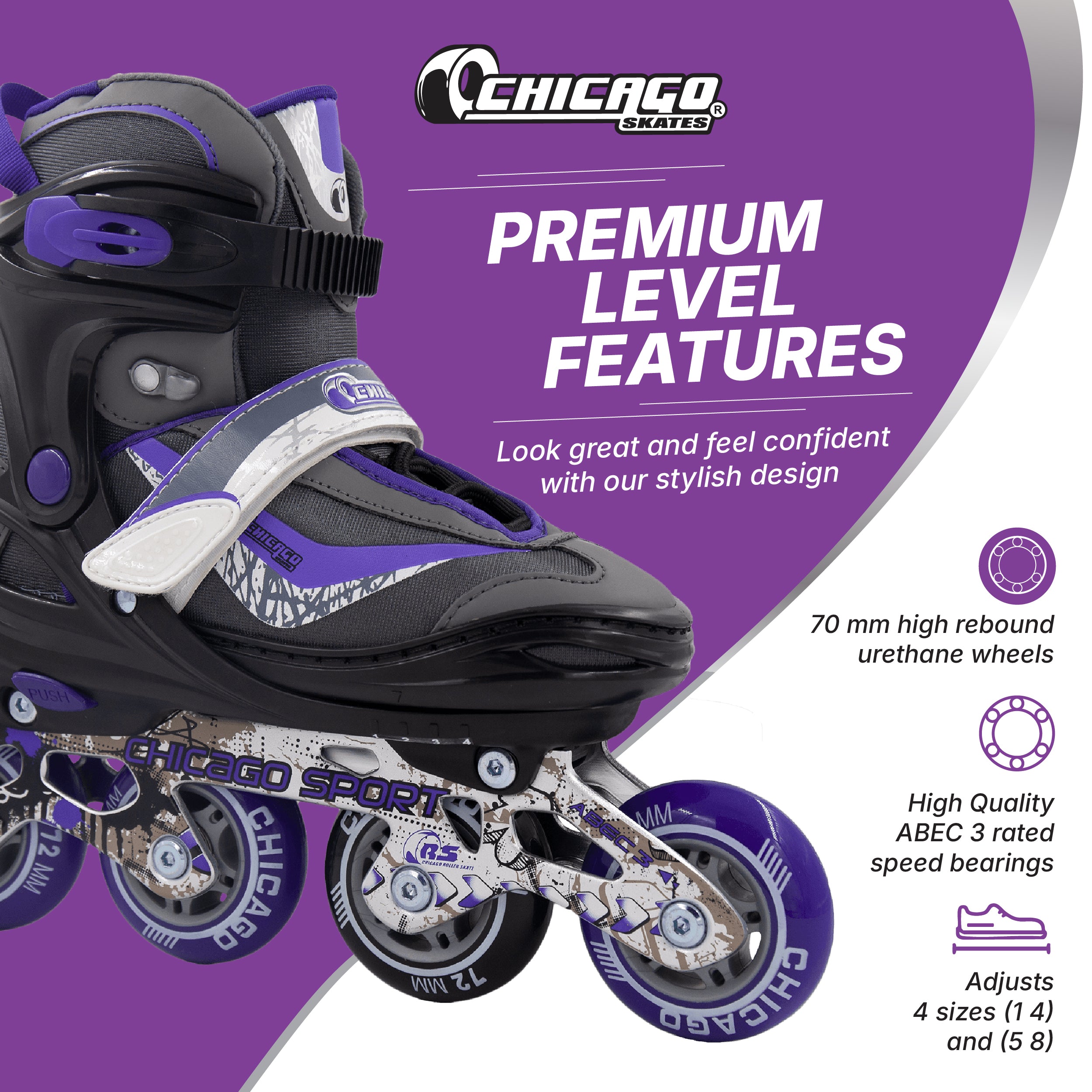 Chicago Boys Adjustable Inline Skates