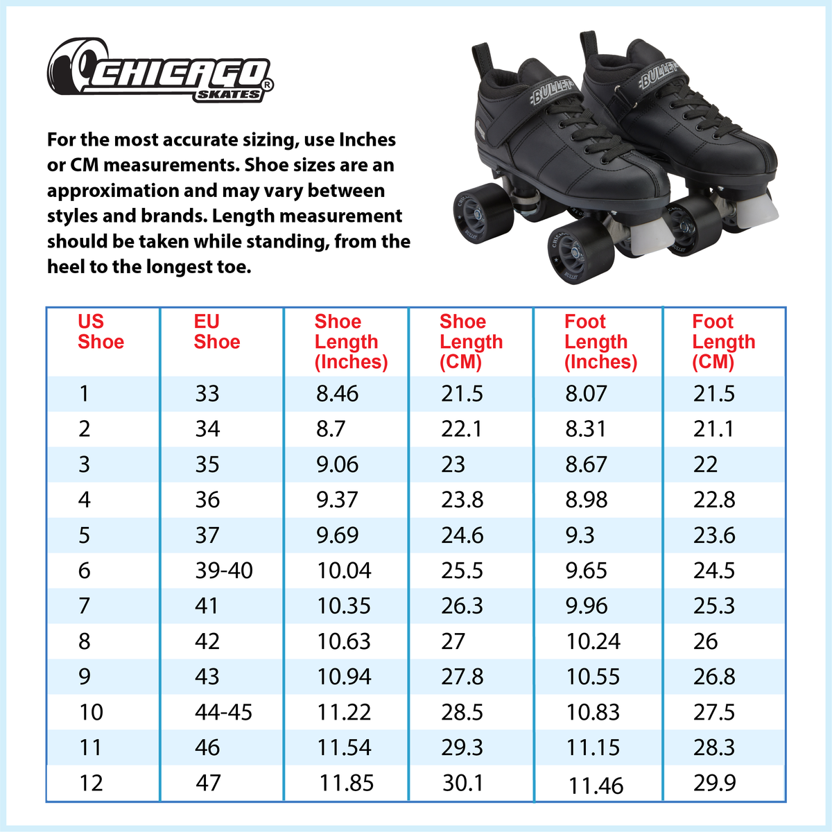 Chicago Skates Bullet Speed Roller Skates