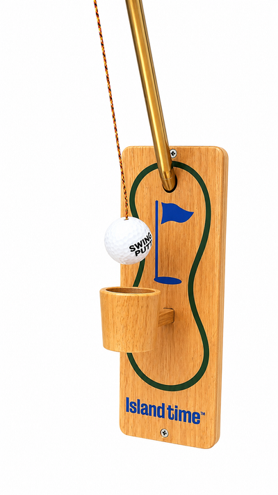 Island Time Sports Ring Toss Game - Outdoor Yard Beach Games for Adults and Family, Hook and Ring Games with String and Hooks for Indoor/Outdoor Use (With telescoping pole)