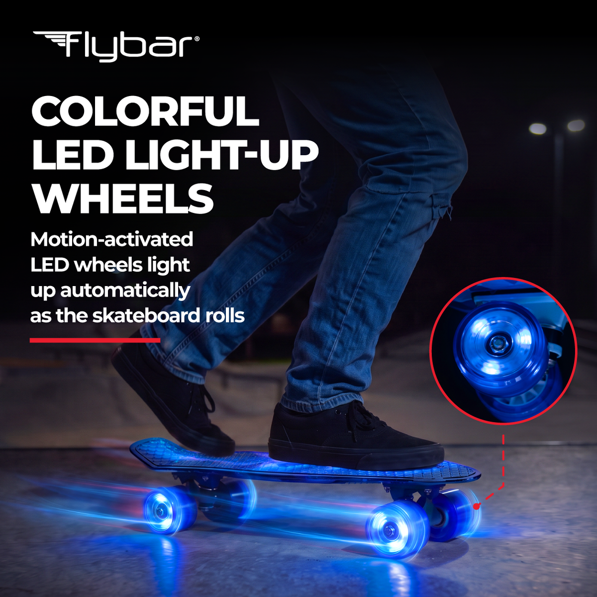 Flybar 22 Inch Kids Skateboard – Mini Cruiser Skateboards for Kids Ages 6-12, Outdoor Toys, Lightweight, Durable, Non-Slip Deck, ABEC-7 Bearings, Holds up to 175 lbs