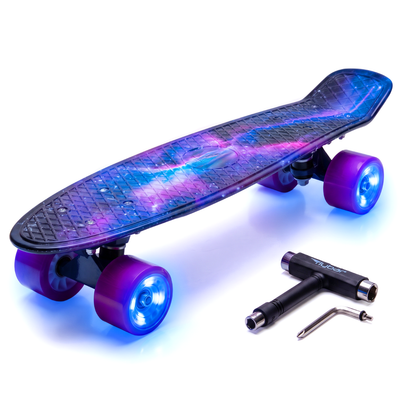 Flybar 22 Inch Kids Skateboard – Mini Cruiser Skateboards for Kids Ages 6-12, Outdoor Toys, Lightweight, Durable, Non-Slip Deck, ABEC-7 Bearings, Holds up to 175 lbs