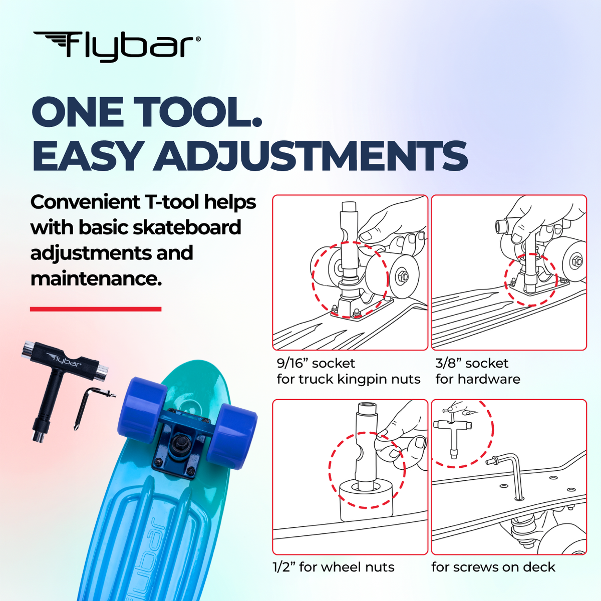 Flybar 22 Inch Kids Skateboard – Mini Cruiser Skateboards for Kids Ages 6-12, Outdoor Toys, Lightweight, Durable, Non-Slip Deck, ABEC-7 Bearings, Holds up to 175 lbs