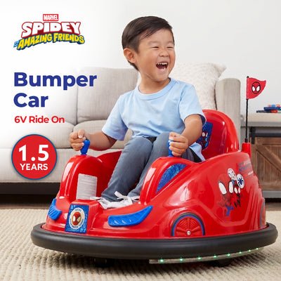 Flybar 6V Marvel Spidey Bumper Car Ride On Toy