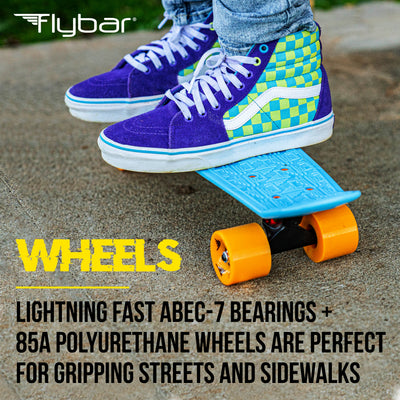Flybar 22 Inch Kids Skateboard – Mini Cruiser Skateboards for Kids Ages 6-12, Outdoor Toys, Lightweight, Durable, Non-Slip Deck, ABEC-7 Bearings, Holds up to 175 lbs