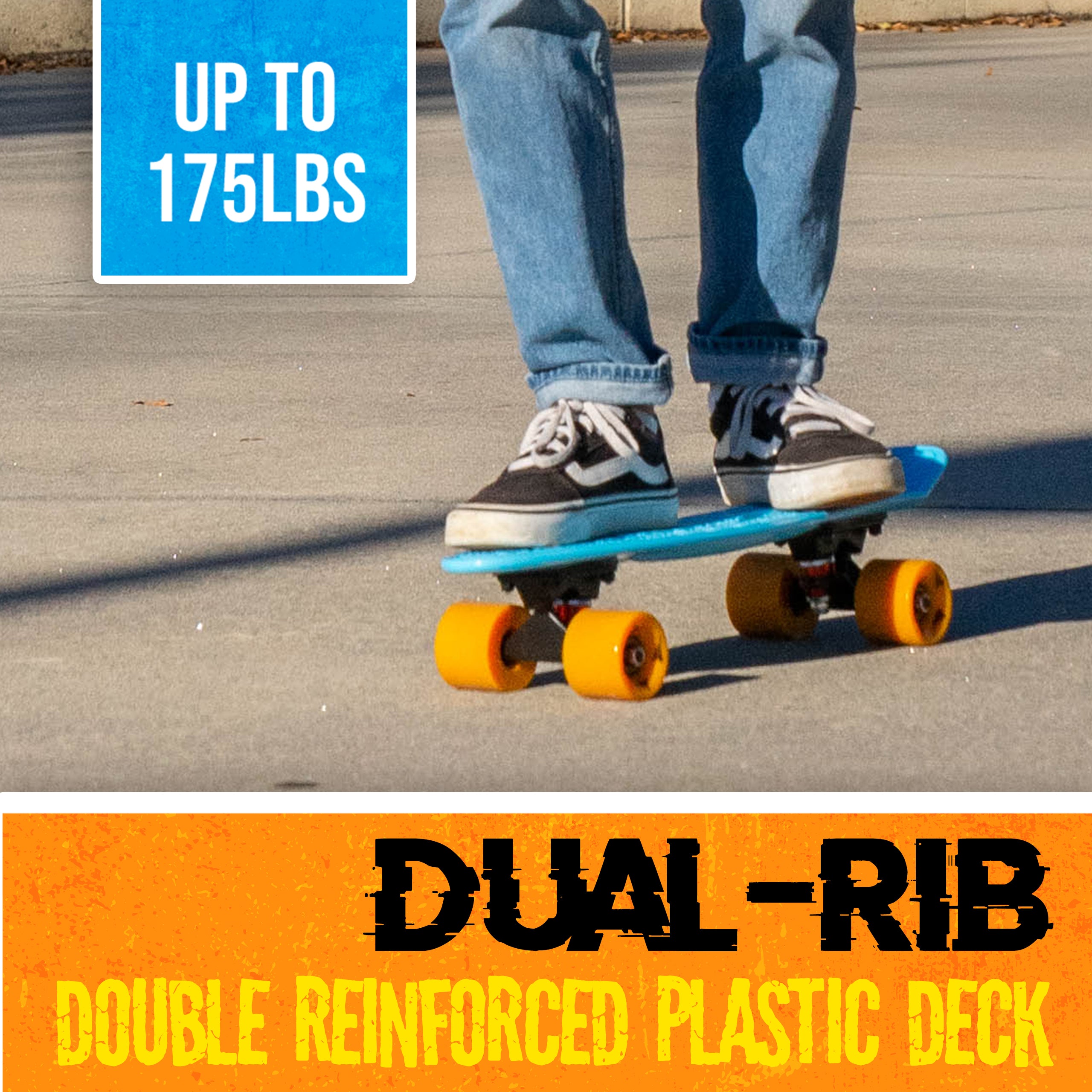 Flybar 22 Inch Kids Skateboard – Mini Cruiser Skateboards for Kids Ages 6-12, Outdoor Toys, Lightweight, Durable, Non-Slip Deck, ABEC-7 Bearings, Holds up to 175 lbs