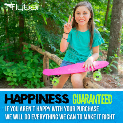 Flybar 22 Inch Kids Skateboard – Mini Cruiser Skateboards for Kids Ages 6-12, Outdoor Toys, Lightweight, Durable, Non-Slip Deck, ABEC-7 Bearings, Holds up to 175 lbs