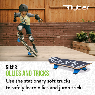 Flybar 3 in-1 Learn to Skate – Complete Skateboard for Beginners, Balance Board, Skateboard Accessories, Learn Skate Tricks Fast and Easy, Ollies, Backflips, Durable, Boys, Girls, Ages 6+, 100 lbs