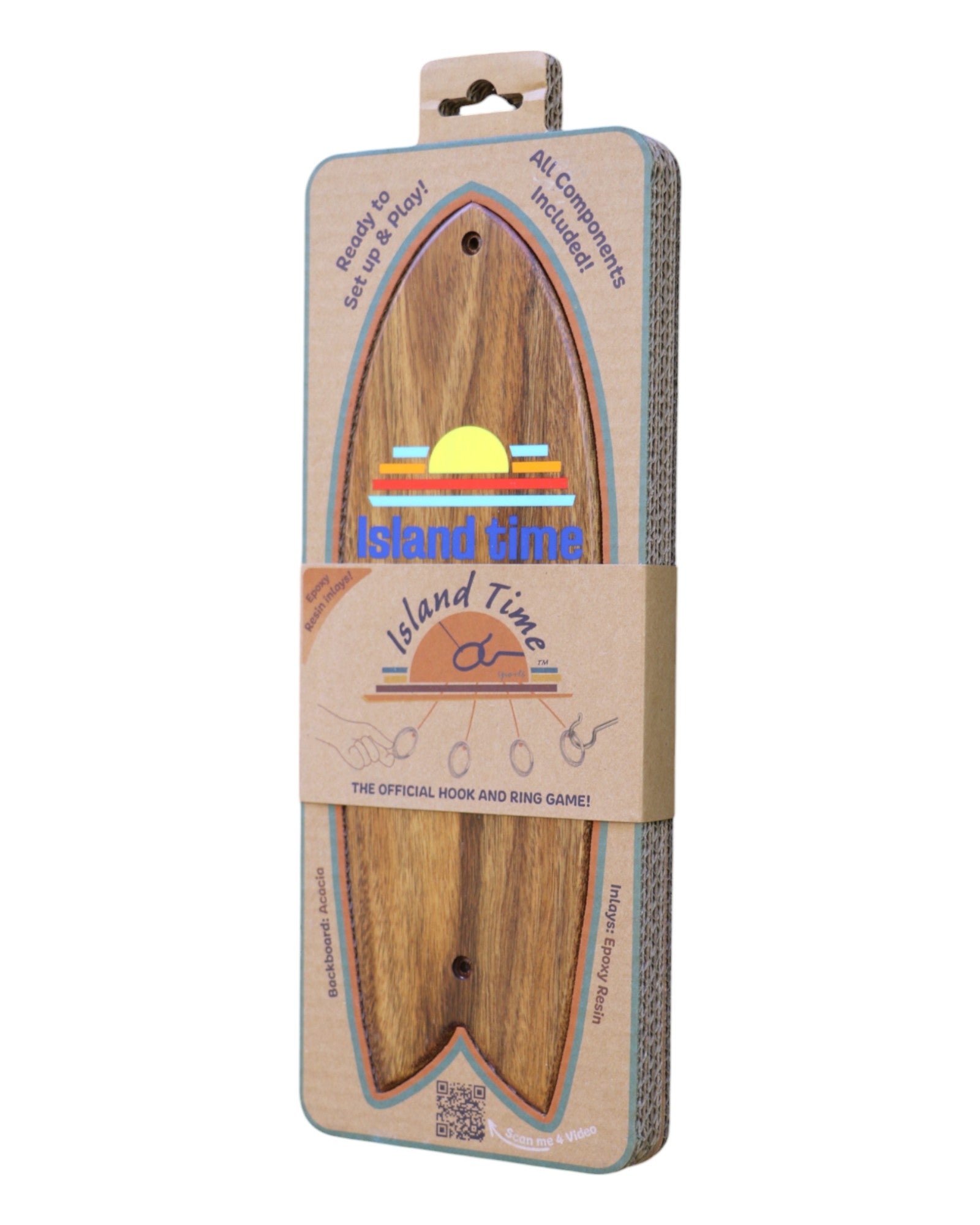 Island Time Sports Ring Toss Game - Outdoor Yard Beach Games for Adults and Family, Hook and Ring Games with String and Hooks for Indoor/Outdoor Use