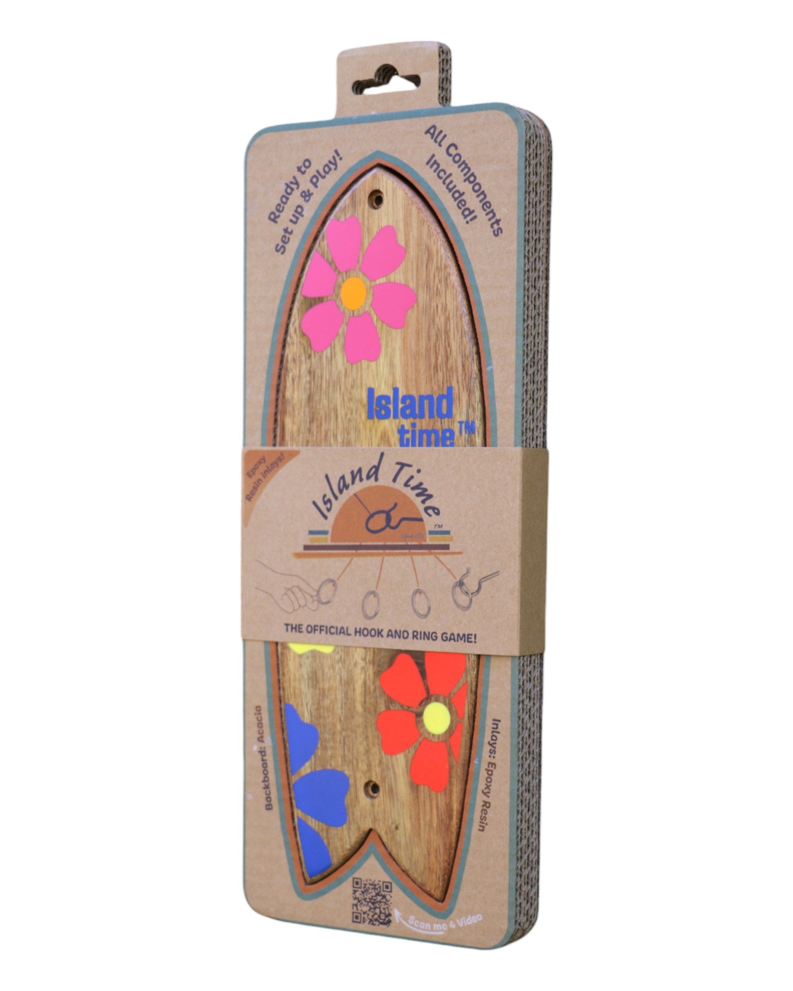 Island Time Sports Ring Toss Game - Outdoor Yard Beach Games for Adults and Family, Hook and Ring Games with String and Hooks for Indoor/Outdoor Use