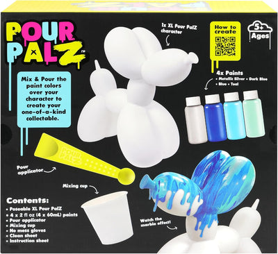 Pour Palz DIY Paint Pouring Kit - 1 XL Bear Figurine - Create Unique Marbled Art