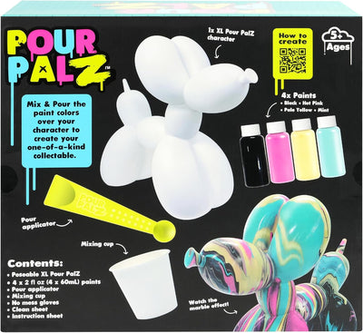 Pour Palz DIY Paint Pouring Kit - 1 XL Bear Figurine - Create Unique Marbled Art