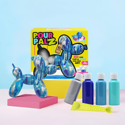 Pour Palz DIY Paint Pouring Kit - 1 XL Bear Figurine - Create Unique Marbled Art