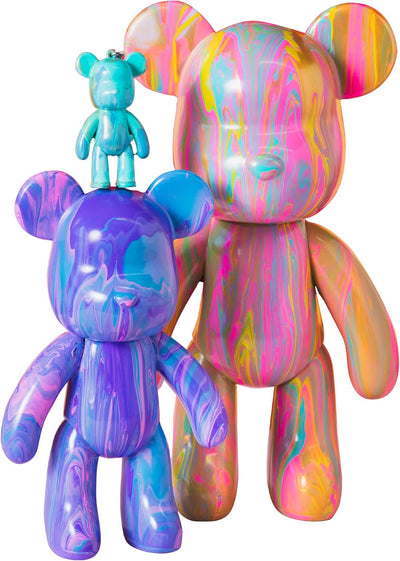 Pour Palz DIY Paint Pouring Kit - 1 XL Bear Figurine - Create Unique Marbled Art