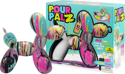Pour Palz DIY Paint Pouring Kit - 1 XL Bear Figurine - Create Unique Marbled Art