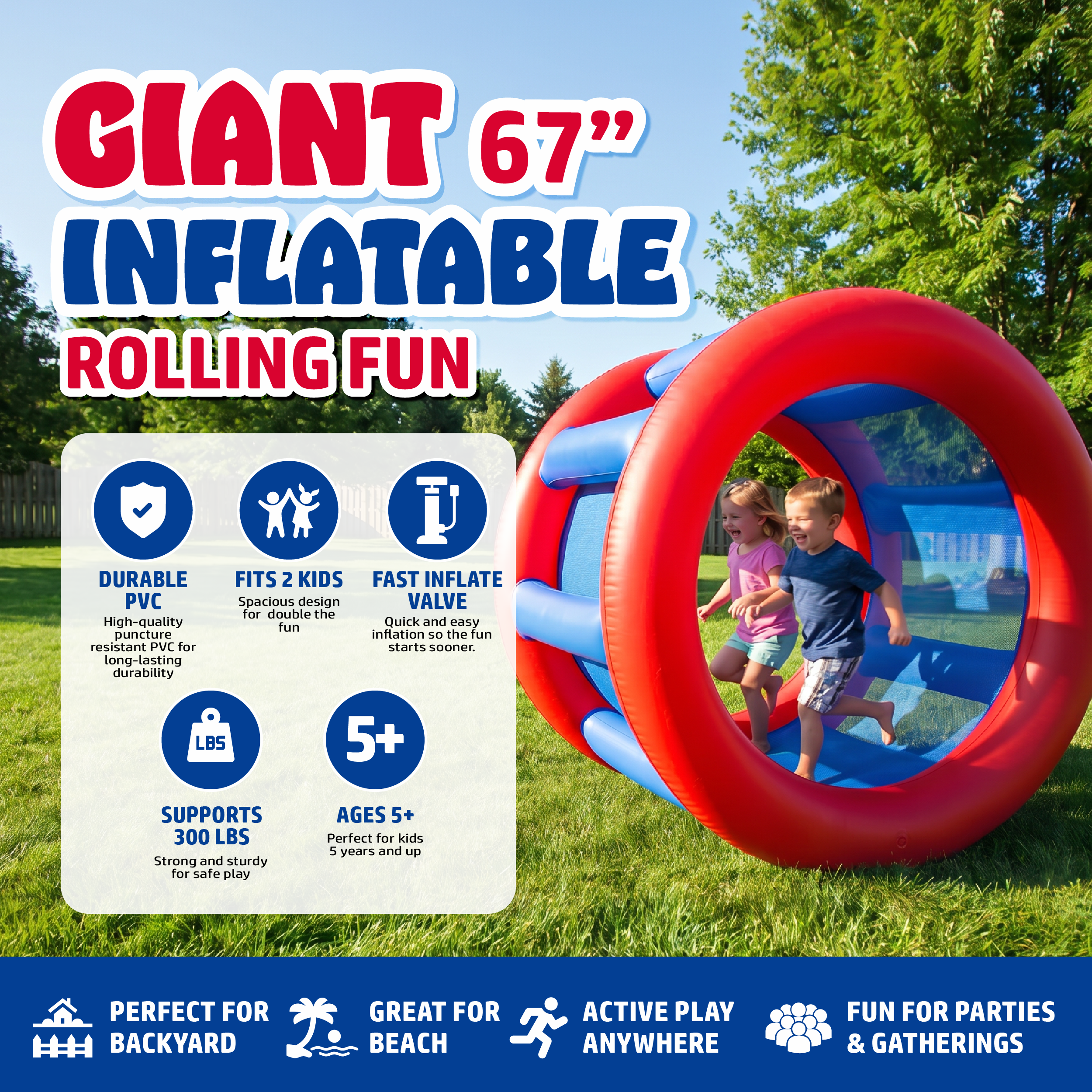 Playland Inflatble Land Roller Wheel