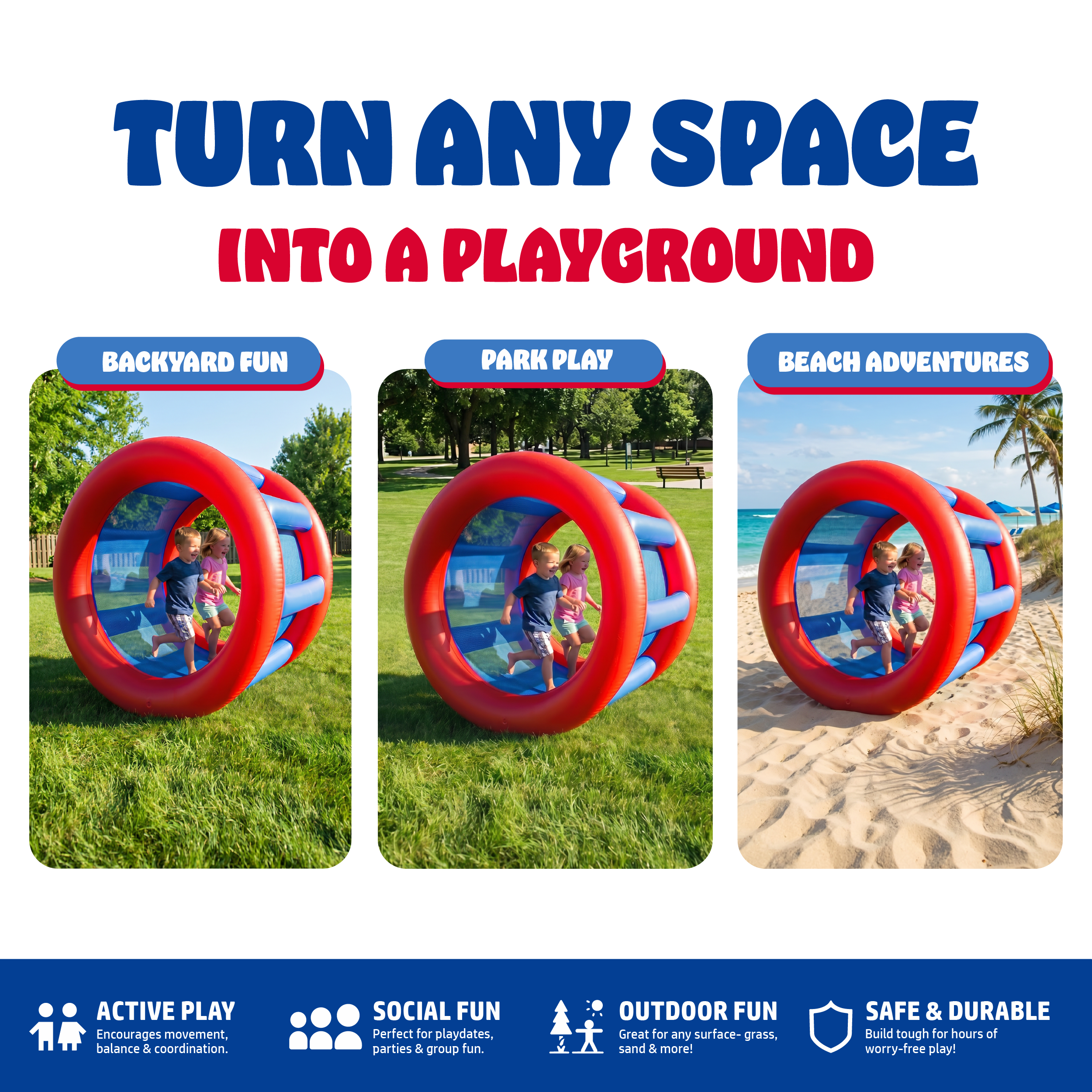 Playland Inflatble Land Roller Wheel