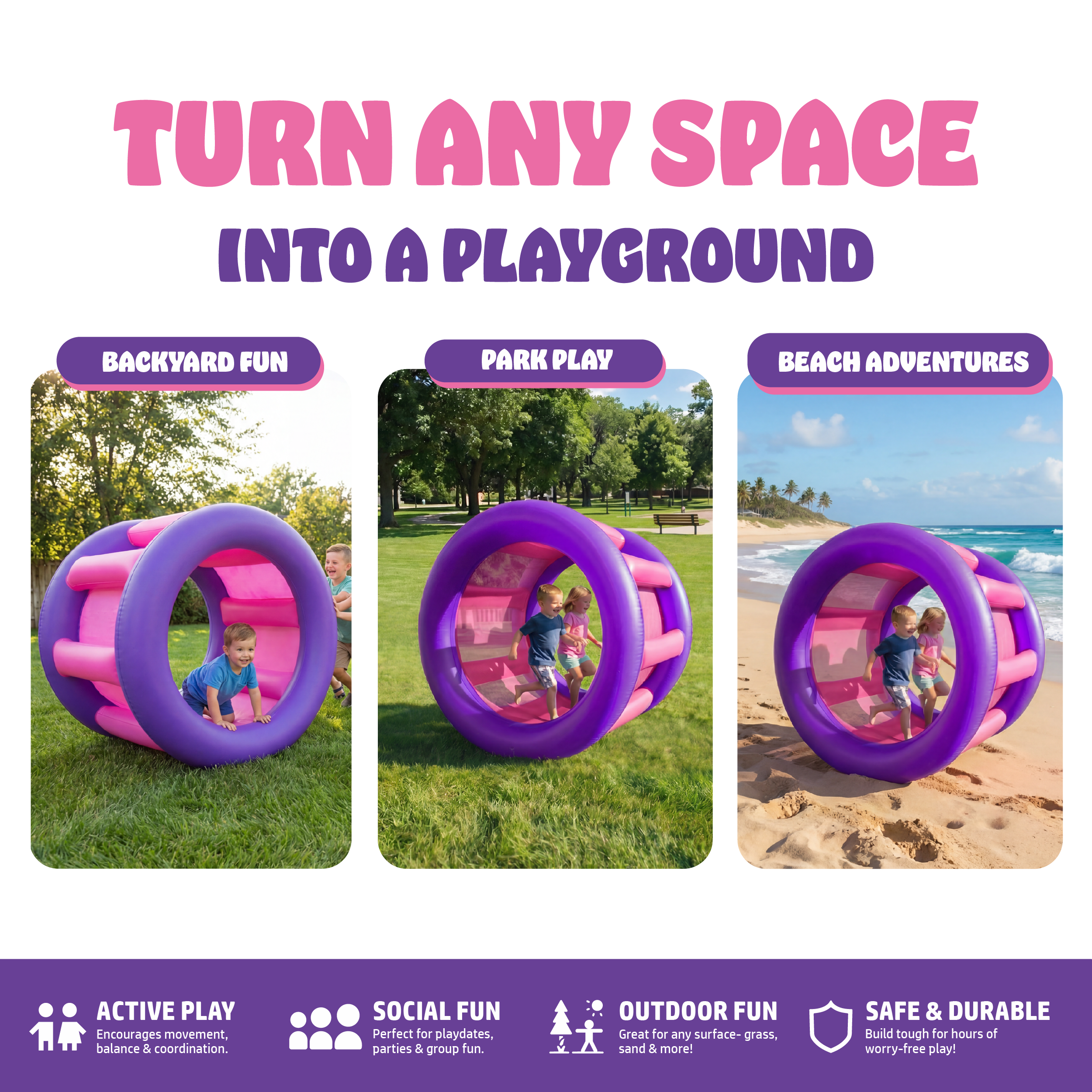Playland Inflatble Land Roller Wheel