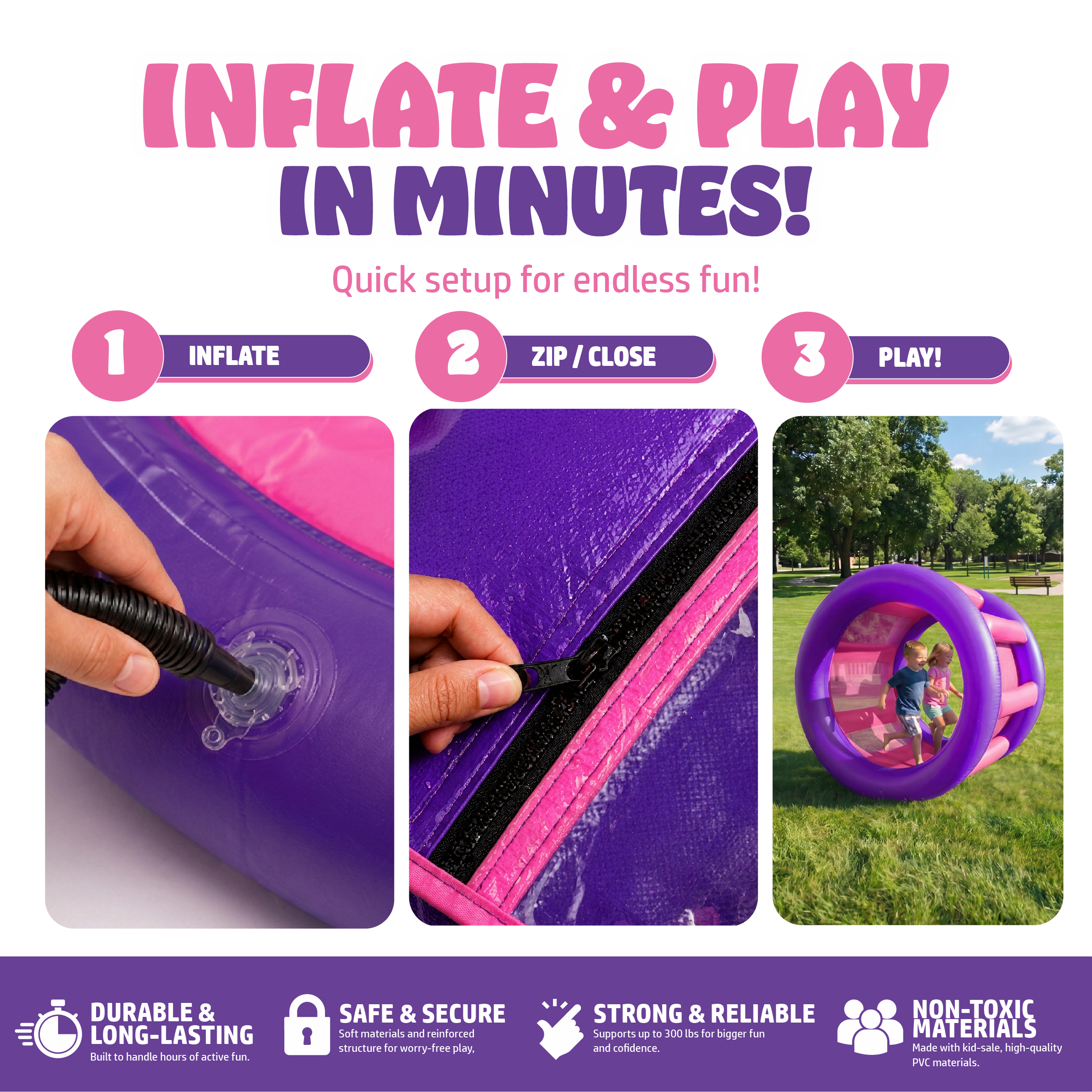 Playland Inflatble Land Roller Wheel