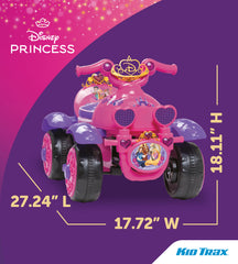 Kid Trax Toddler Disney Princess Electric Quad Ride On Toy