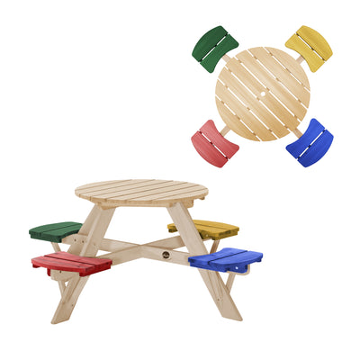 Plum® Circular Picnic Table with Coloured Seats