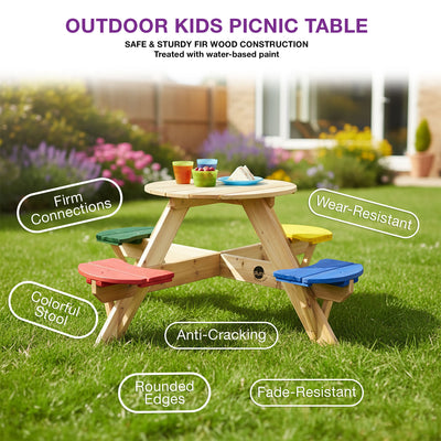 Plum® Circular Picnic Table with Coloured Seats