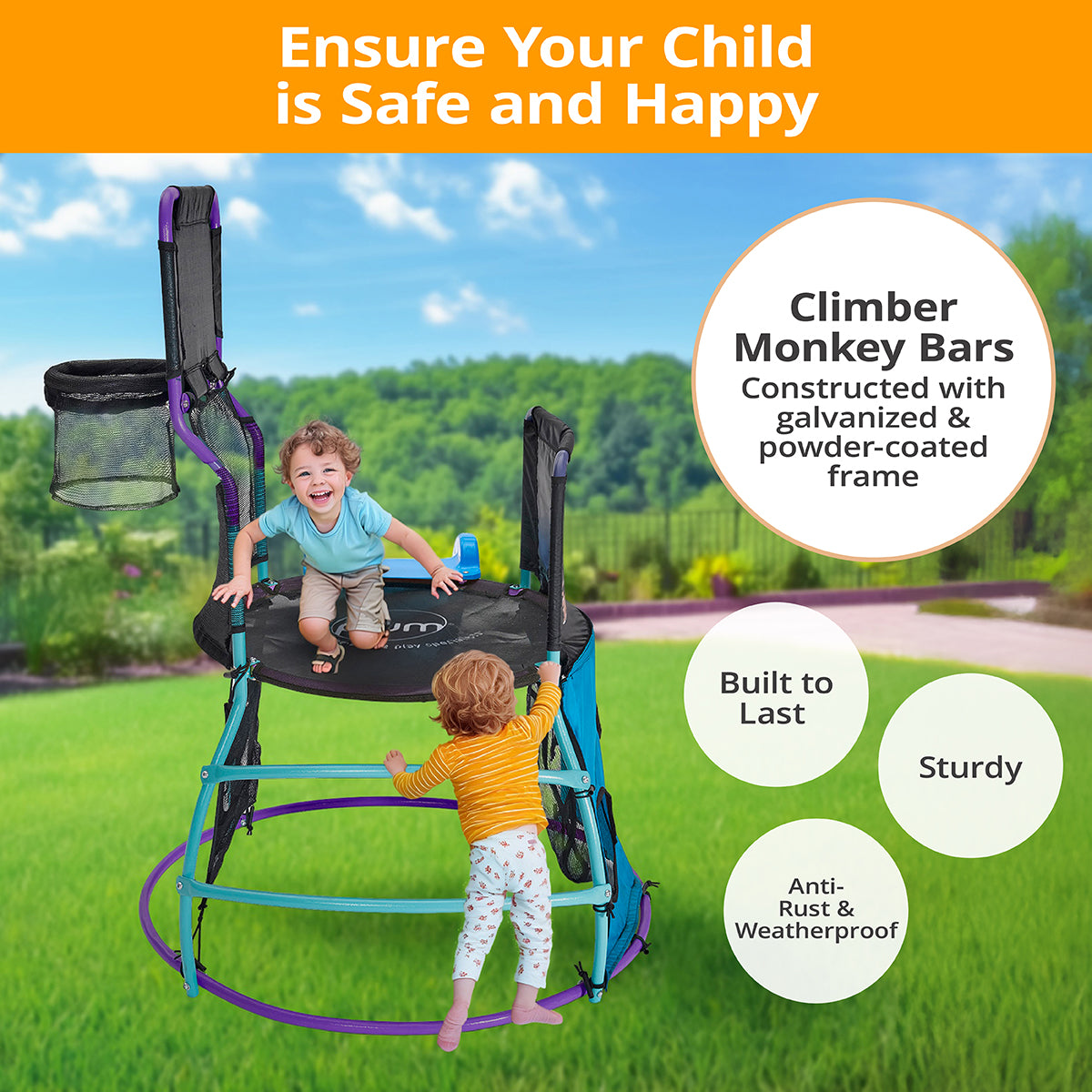 Plum 4 in 1 Toddler Slide with Basketball Hoop - Outdoor Toys for Kids, Baby Climber Playset, Playground Sets for Backyards with Ball, Water Play Wall, Sturdy, Durable, Weatherproof, Ages 18+ Months