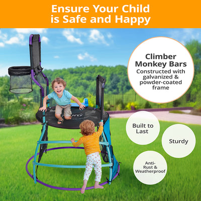 Plum 4 in 1 Toddler Slide with Basketball Hoop - Outdoor Toys for Kids, Baby Climber Playset, Playground Sets for Backyards with Ball, Water Play Wall, Sturdy, Durable, Weatherproof, Ages 18+ Months