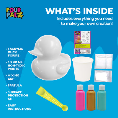 Pour Palz DIY Paint Pouring Kit - 1 XL Bear Figurine - Create Unique Marbled Art