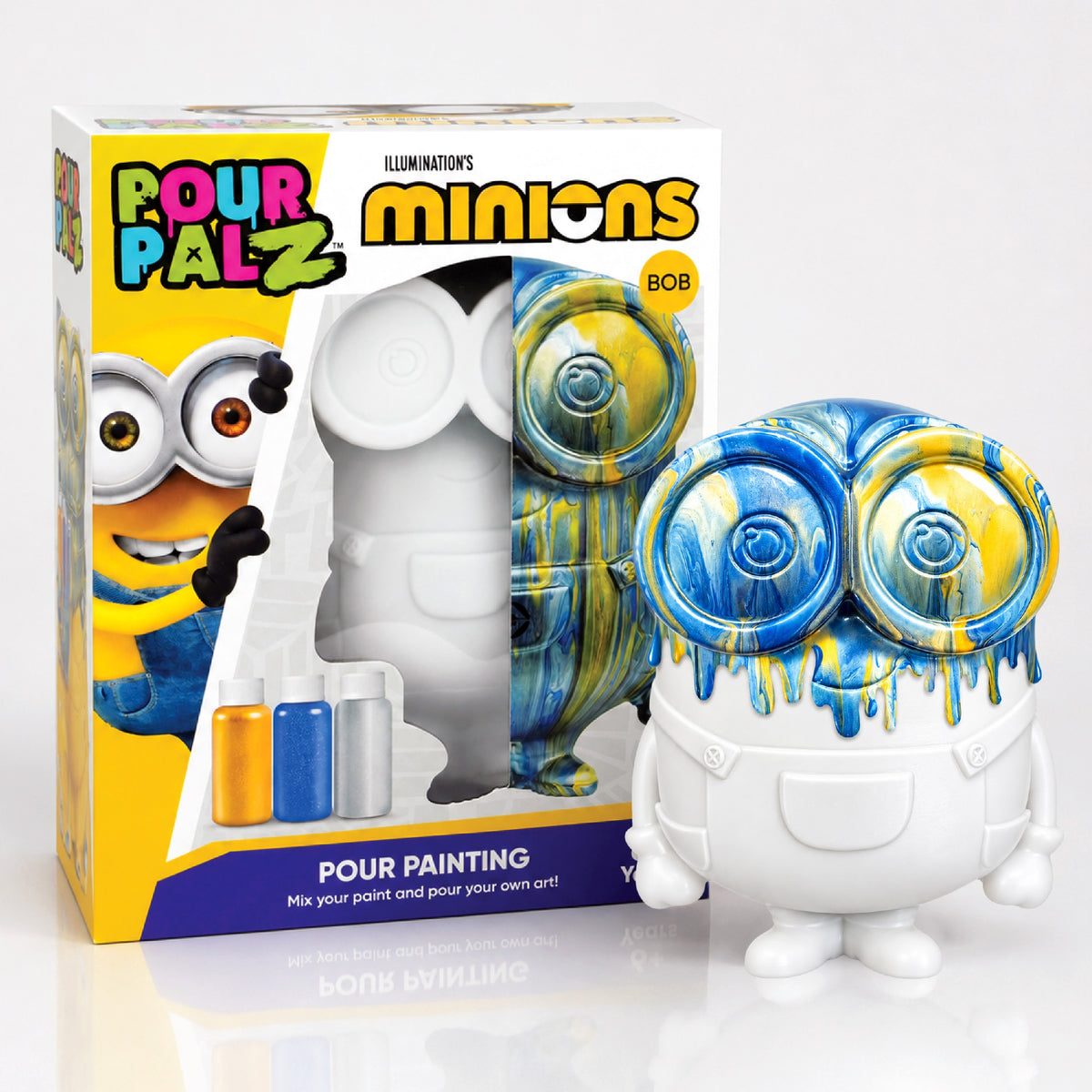 Pour Palz DIY Paint Pouring Kit - 1 XL Bear Figurine - Create Unique Marbled Art