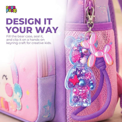 Pour Palz Fillz Mini Bear Keychain Kit, 30-Piece DIY Charm for Kids Ages 5+