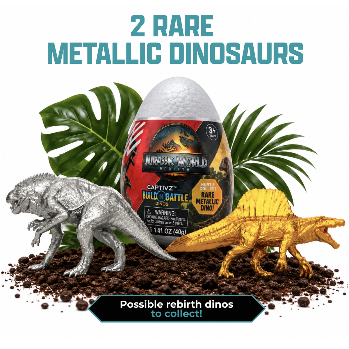 Jurassic World Captivz 2-Pack Surprise Eggs for Kids Ages 3+