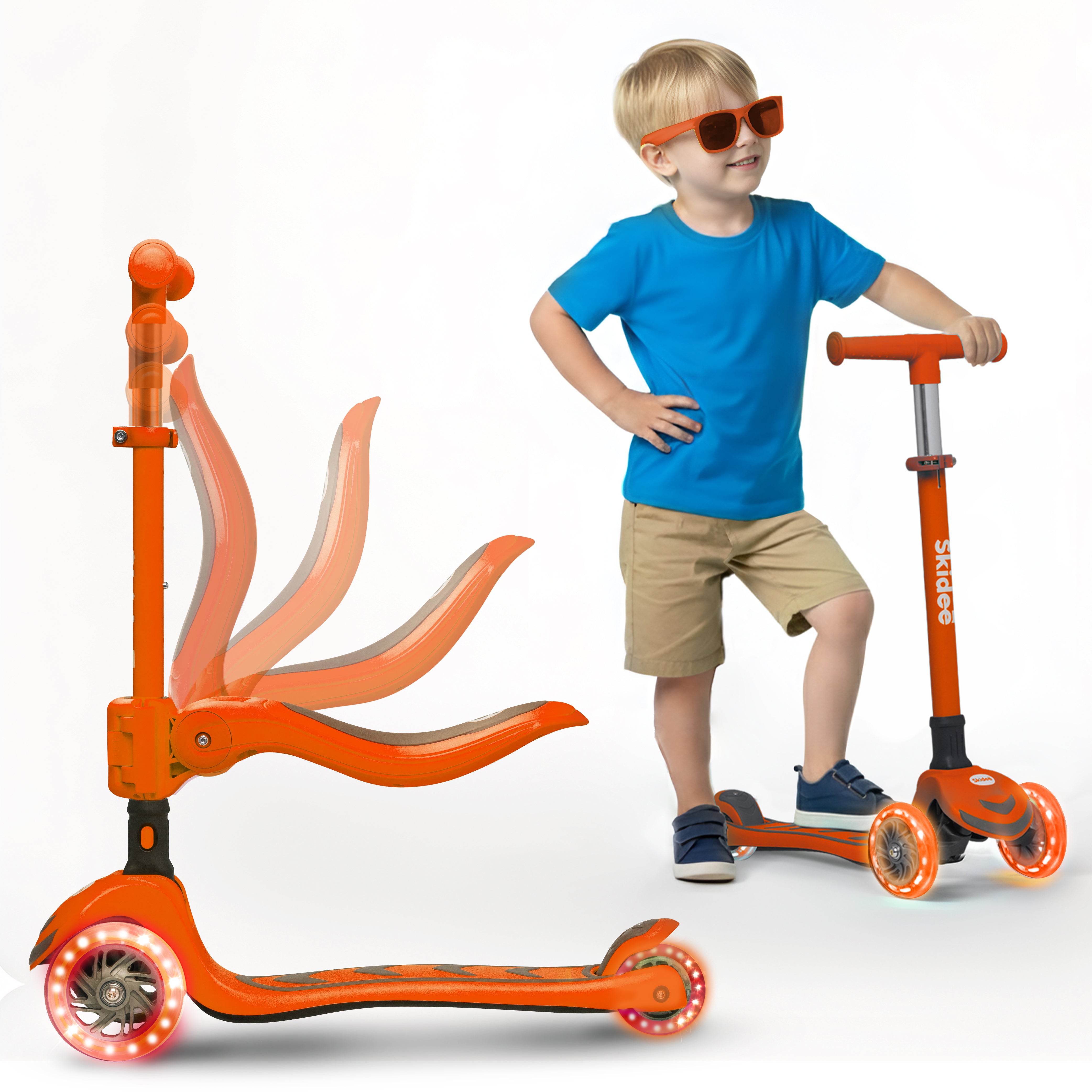 Skidee Y200 Scooter for Kids with LED Wheels