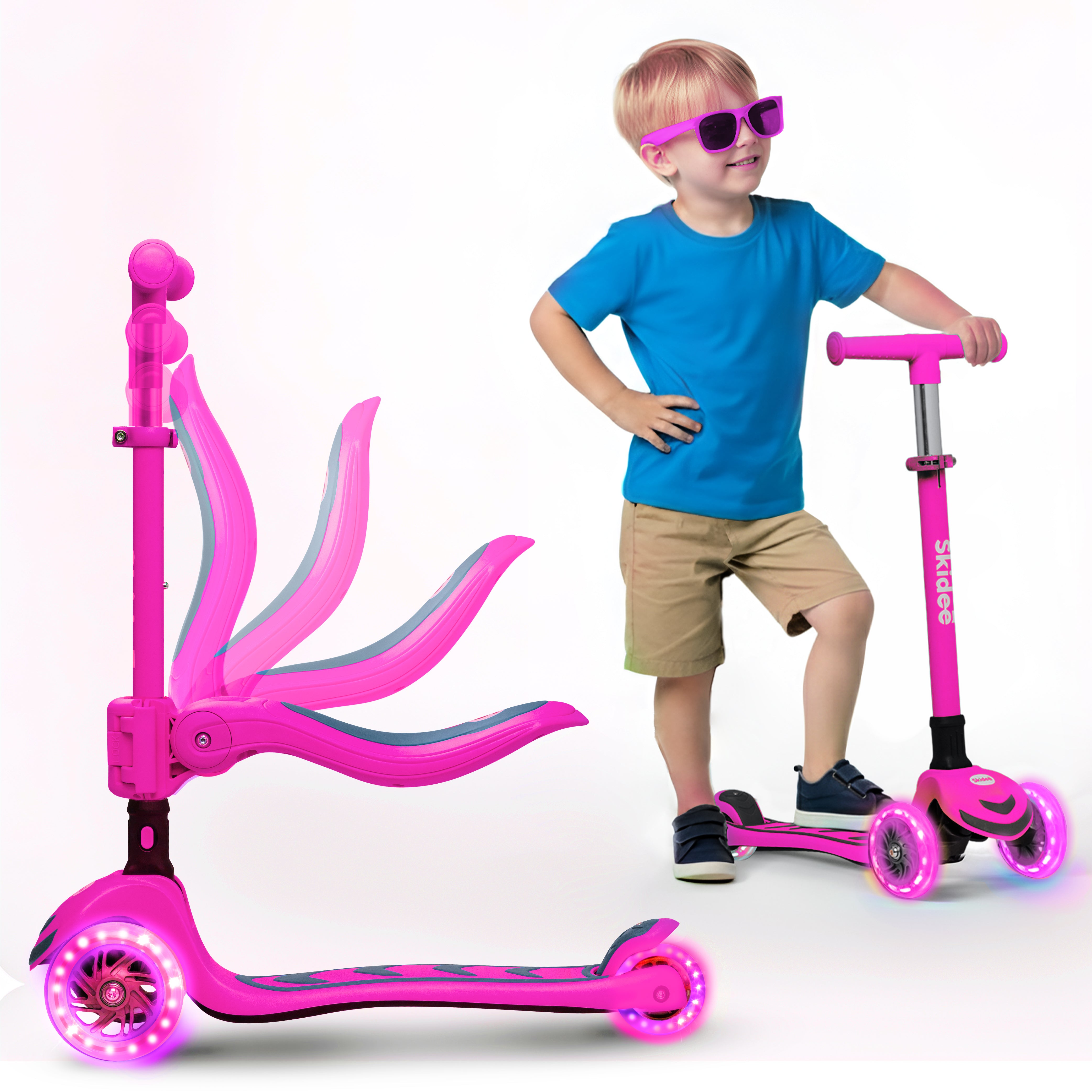 Skidee Y200 Scooter for Kids with LED Wheels