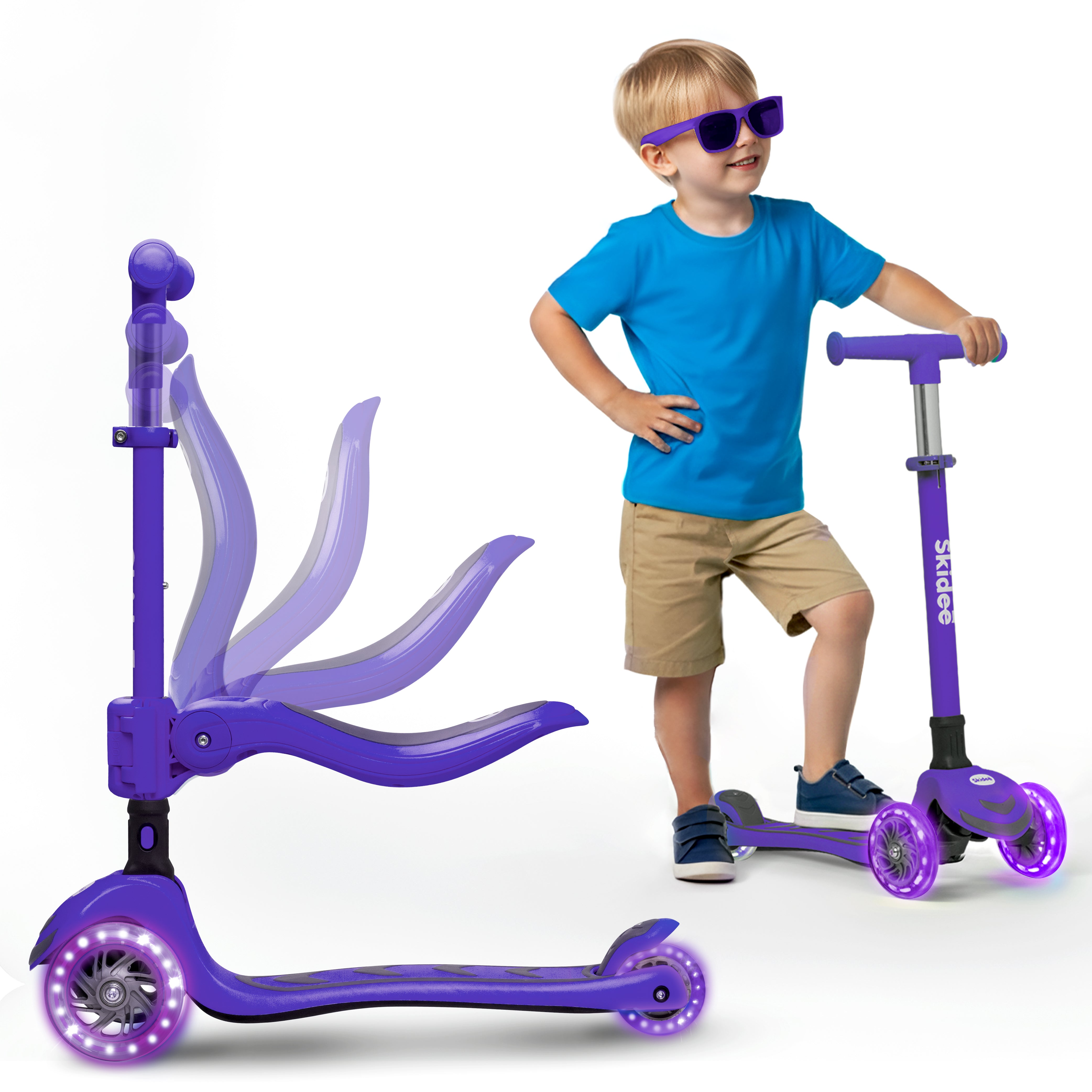Skidee Y200 Scooter for Kids with LED Wheels