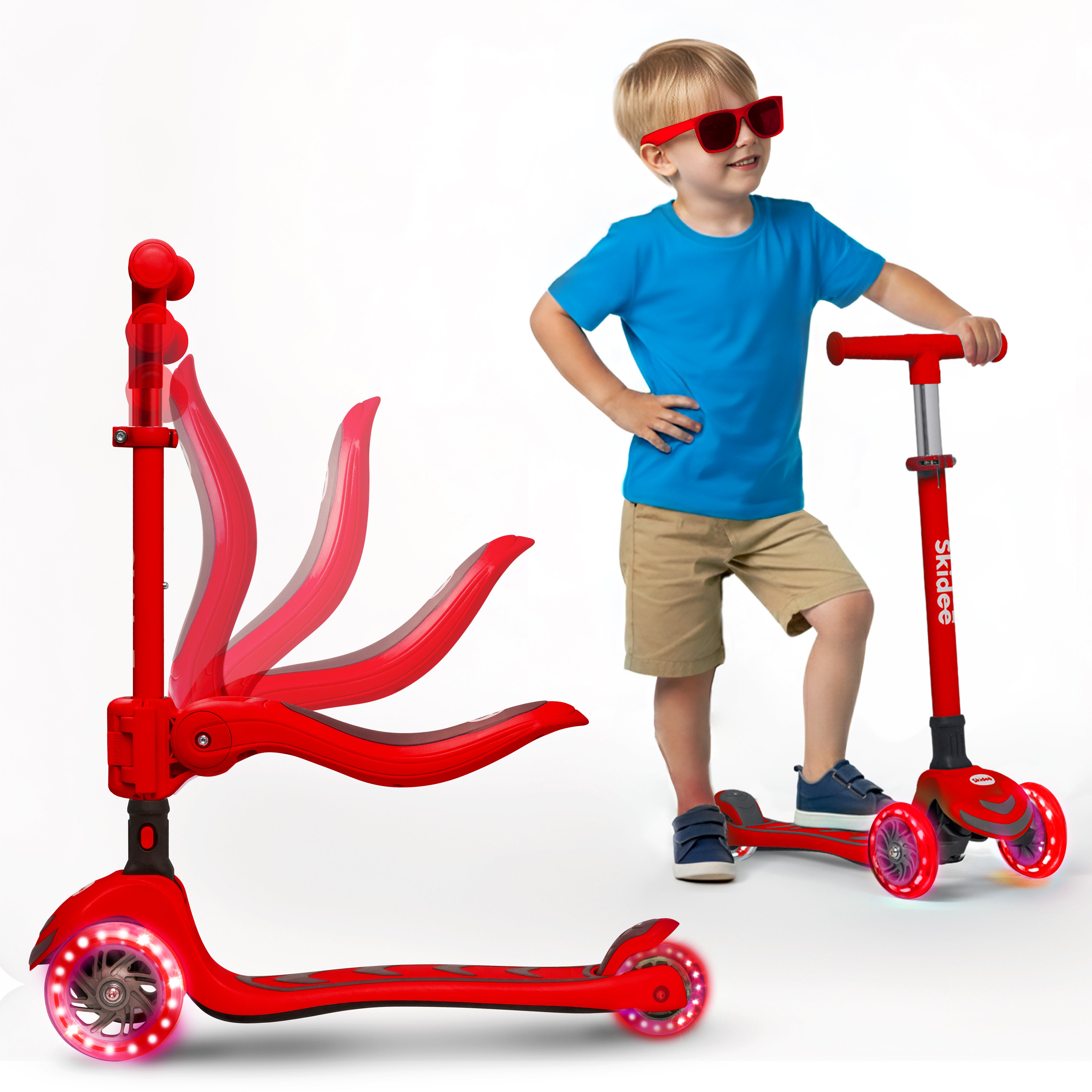 Skidee Y200 Scooter for Kids with LED Wheels
