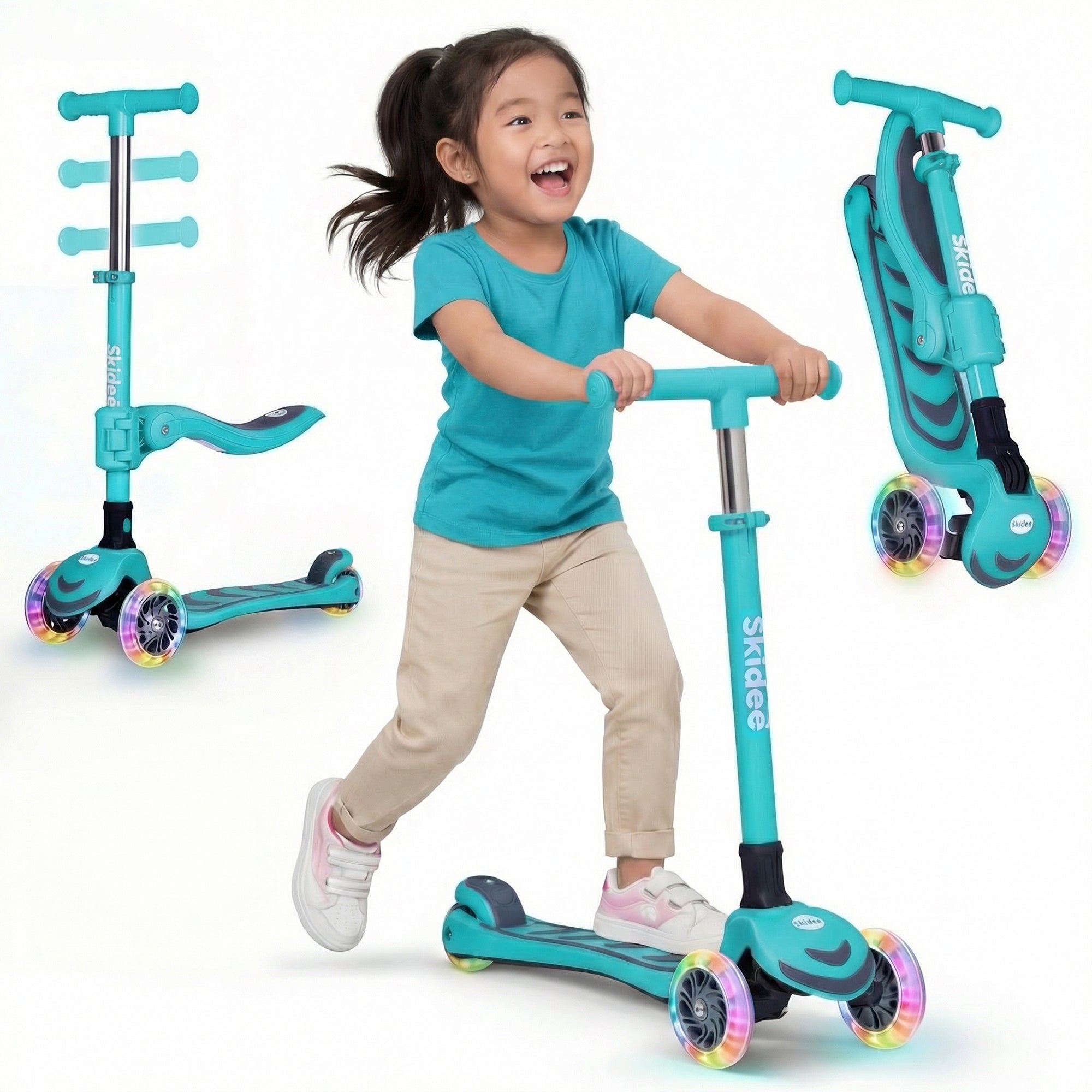 Skidee Y200 Scooter for Kids with LED Wheels
