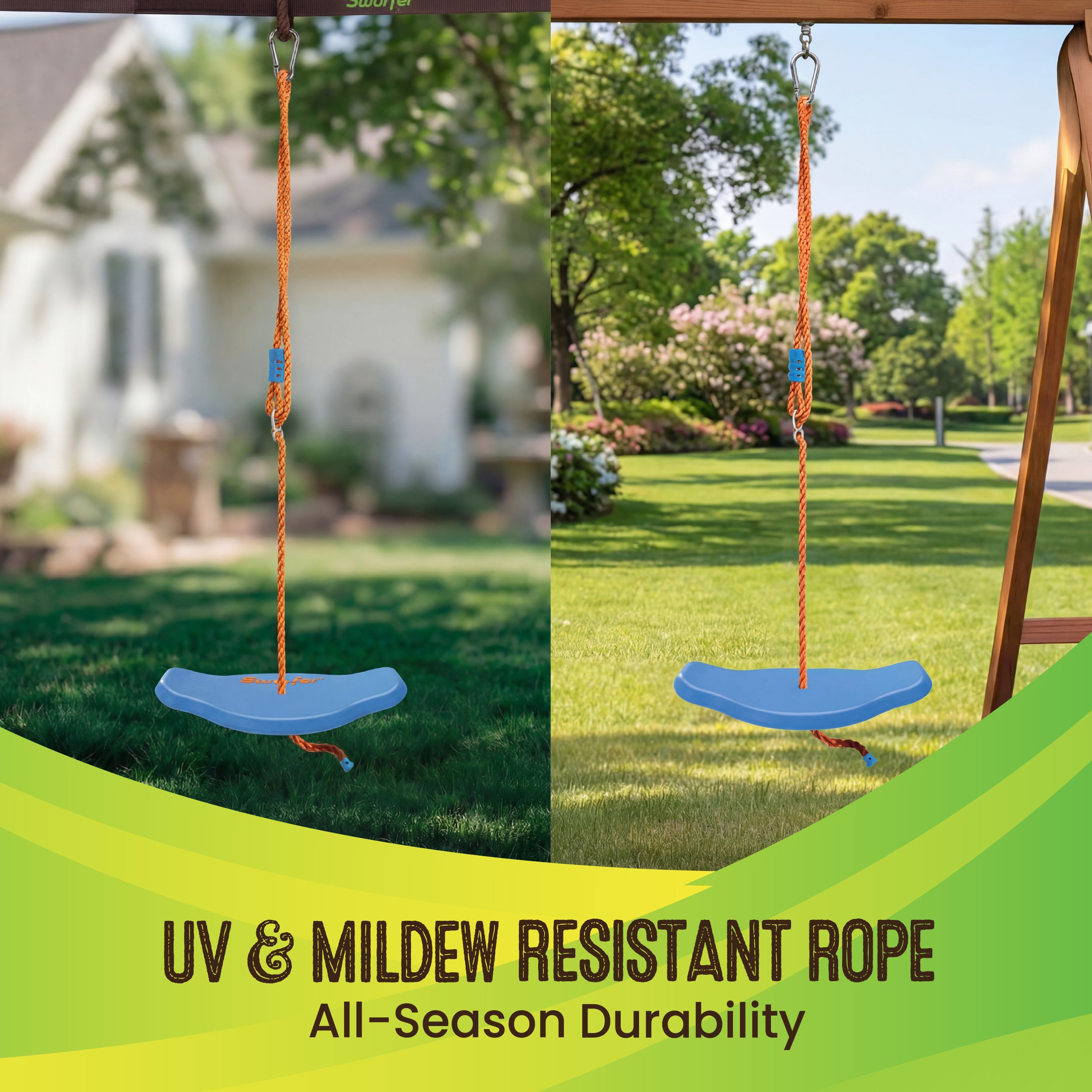 Swurfer Tree Swing - Plastic Swing Sets for Backyard, Outdoor Swing - Swingset Outdoor for Kids, Easy Installation