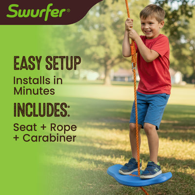 Swurfer Tree Swing - Plastic Swing Sets for Backyard, Outdoor Swing - Swingset Outdoor for Kids, Easy Installation