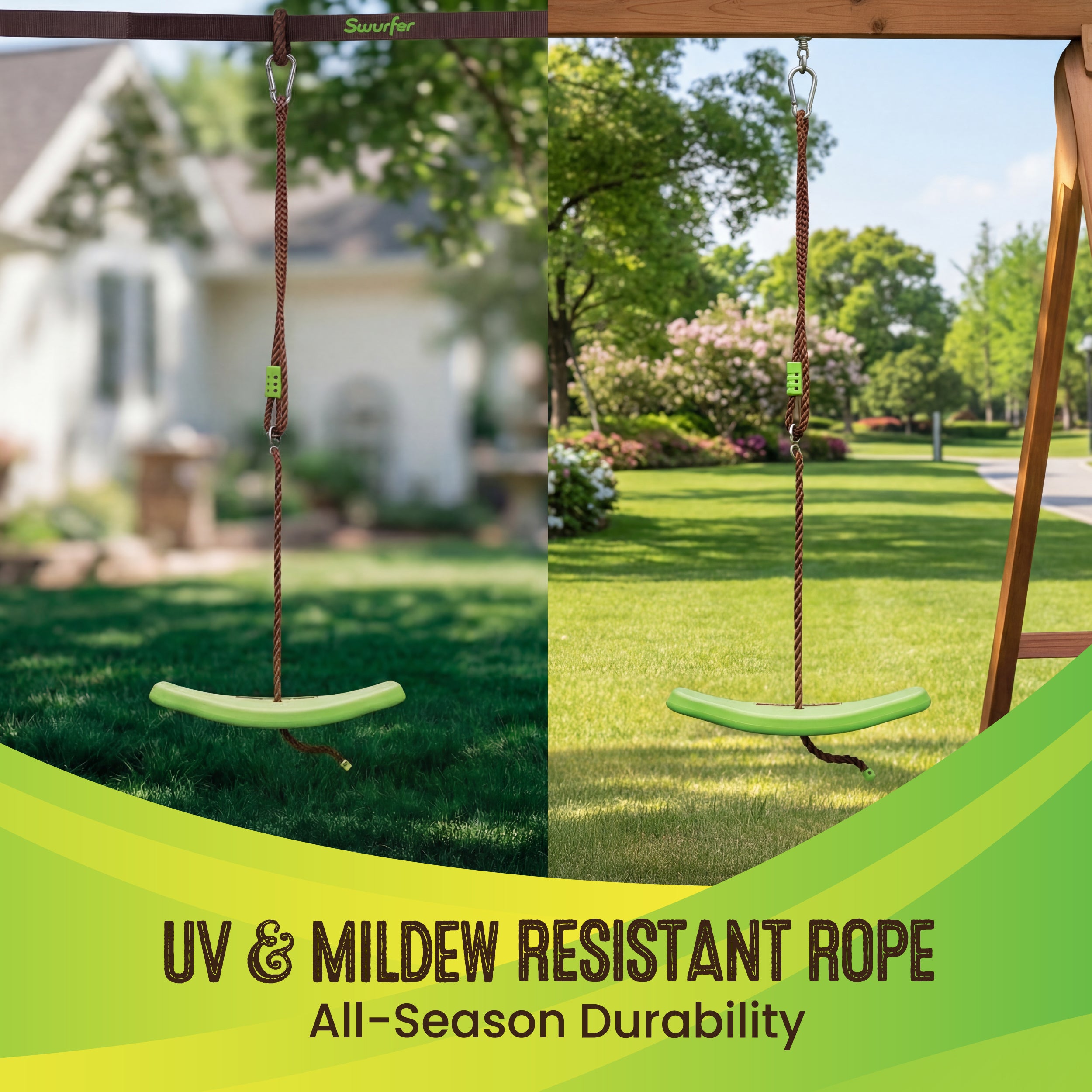 Swurfer Tree Swing - Plastic Swing Sets for Backyard, Outdoor Swing - Swingset Outdoor for Kids, Easy Installation