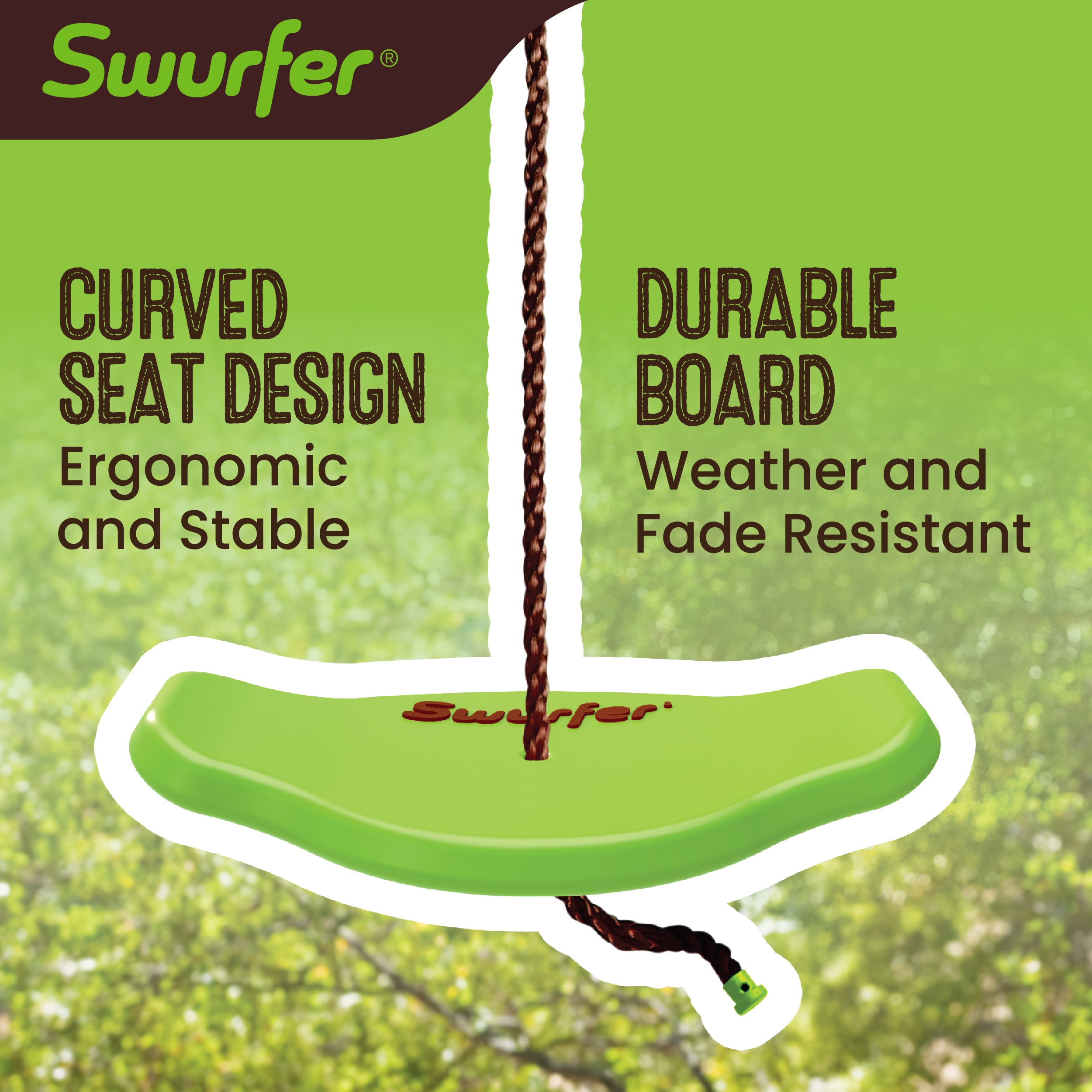 Swurfer Tree Swing - Plastic Swing Sets for Backyard, Outdoor Swing - Swingset Outdoor for Kids, Easy Installation