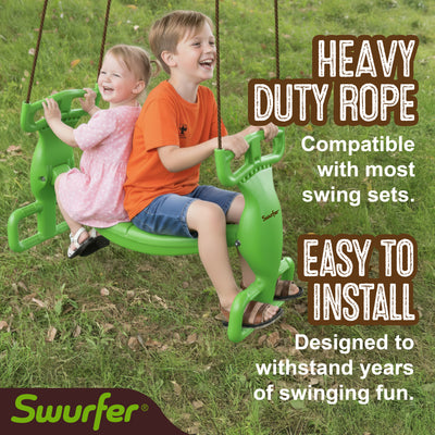 Double Rider Glider Swing Green/Brown