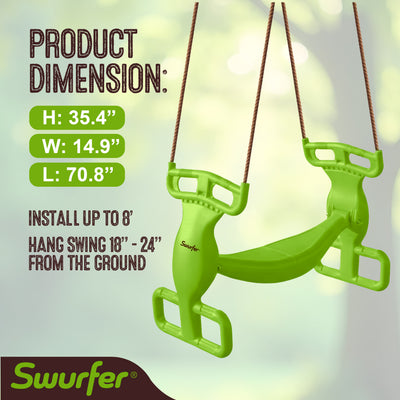 Double Rider Glider Swing Green/Brown