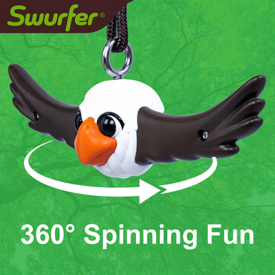 Swurfer Ninja Twister Swing Spins Set - 360° Twist Spin Toy, Swing Sets Accessories for Backyard, Kids Outdoor Play Toys, Slackline Attachment, Easy Install, Adjust Height, Durable,Up to 300lbs Eagle