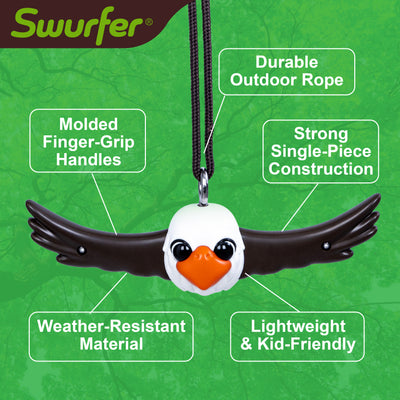 Swurfer Ninja Twister Swing Spins Set - 360° Twist Spin Toy, Swing Sets Accessories for Backyard, Kids Outdoor Play Toys, Slackline Attachment, Easy Install, Adjust Height, Durable,Up to 300lbs Eagle