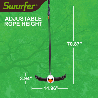 Swurfer Ninja Twister Swing Spins Set - 360° Twist Spin Toy, Swing Sets Accessories for Backyard, Kids Outdoor Play Toys, Slackline Attachment, Easy Install, Adjust Height, Durable,Up to 300lbs Eagle