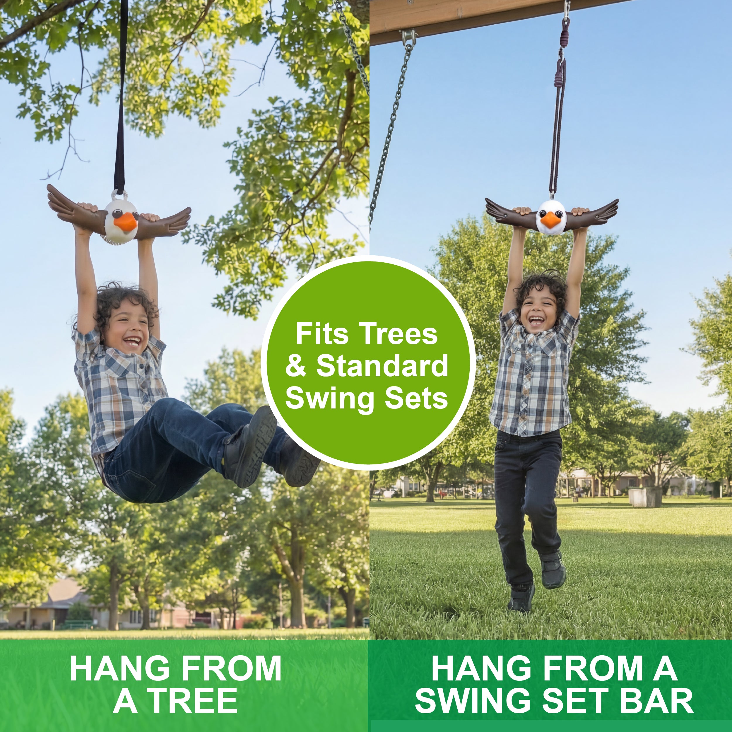 Swurfer Ninja Twister Swing Spins Set - 360° Twist Spin Toy, Swing Sets Accessories for Backyard, Kids Outdoor Play Toys, Slackline Attachment, Easy Install, Adjust Height, Durable,Up to 300lbs Eagle